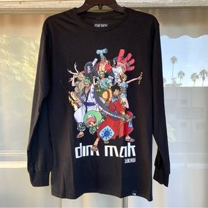 NEW BLACK DIM MAK X ONE PIECE COLLAB LONG SLEEVE TEE